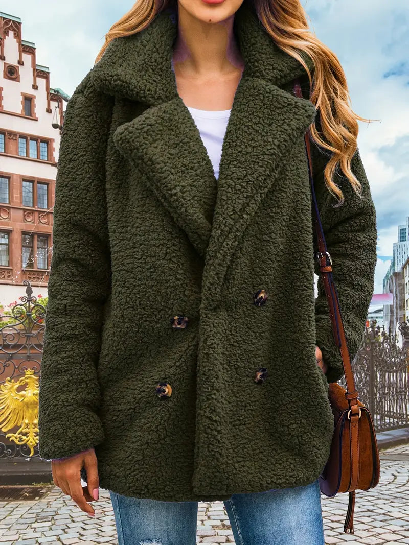 Berg-Feldt | Doppelreiher Teddy Mantel mit Revers