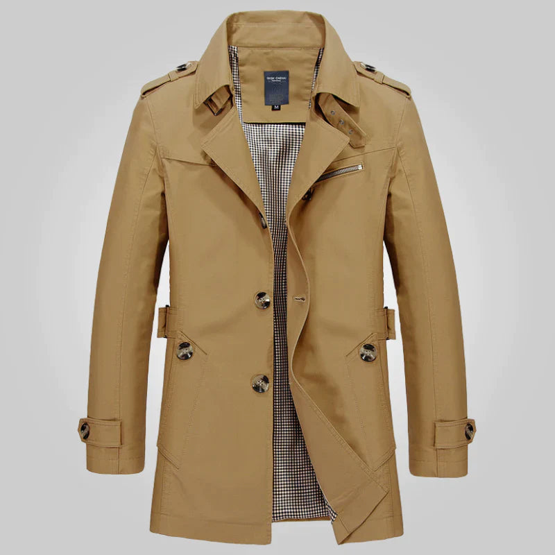 Berg-Feldt | Trenchcoat mit Stehkragen für Damen - Knopfdetails