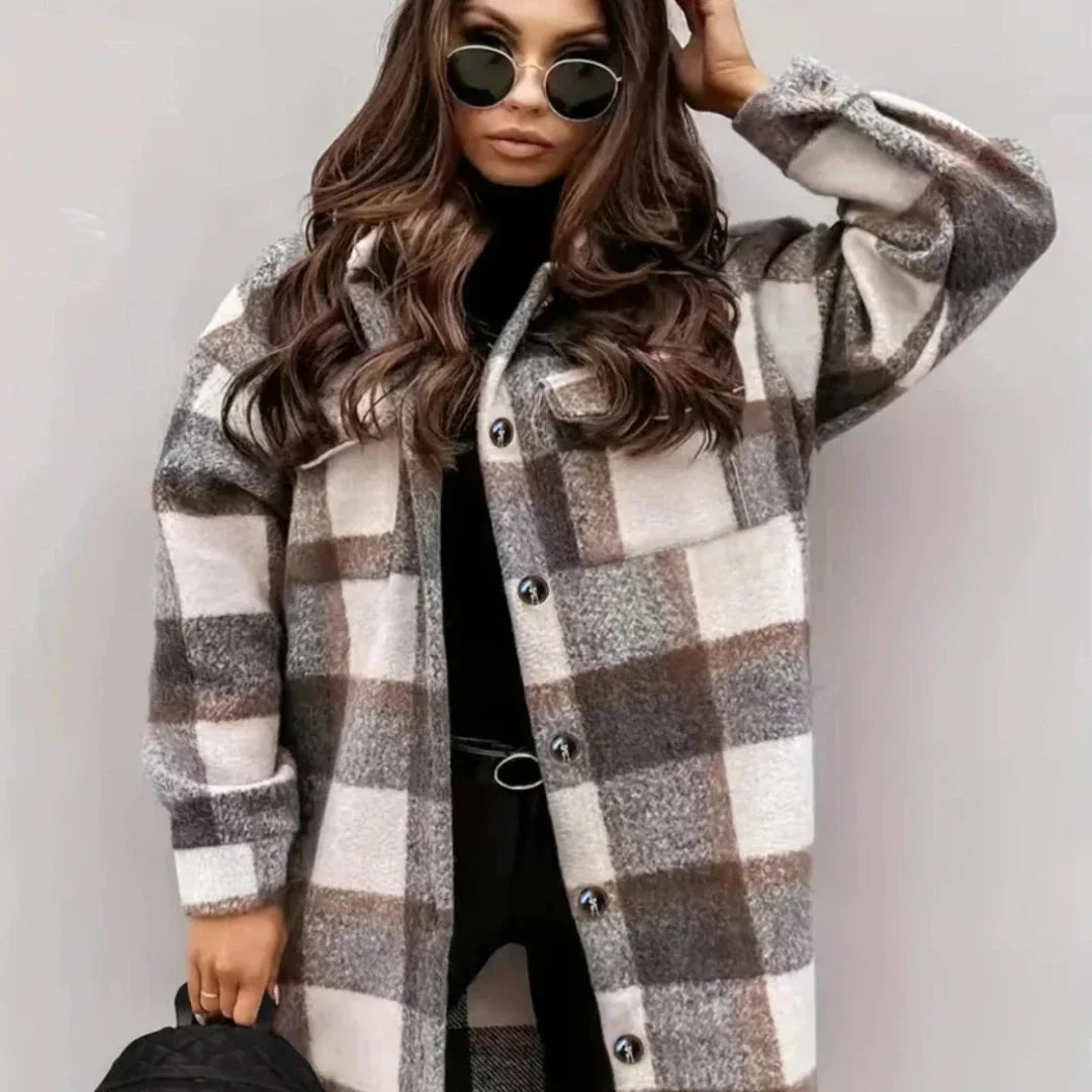 Berg-Feldt | lange Winterjacke Damen - stylische Jacke mit Knöpfen