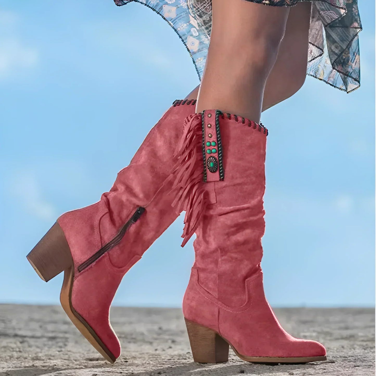 Bottes de cowboy Nathalie™ en cuir véritable pour femmes