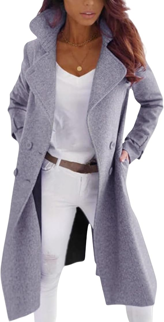 Berg-Feldt | Eleganter Frauen Wollmantel mit Knopfverschluss