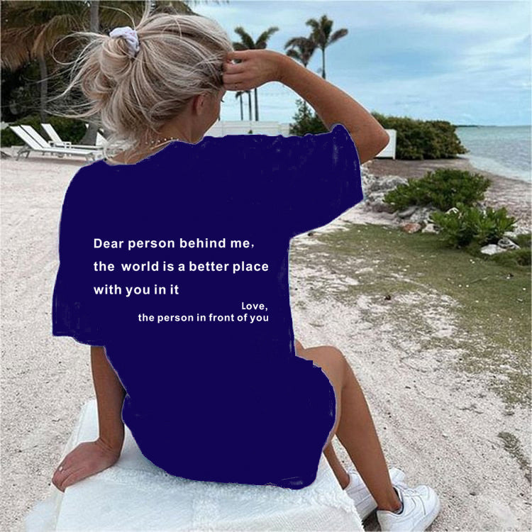 T-shirt ras du cou imprimé pour femme Fudus