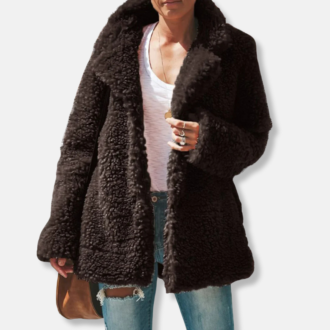 Berg-Feldt | Fleece Teddy Mantel | Oversized Reverskragenmantel