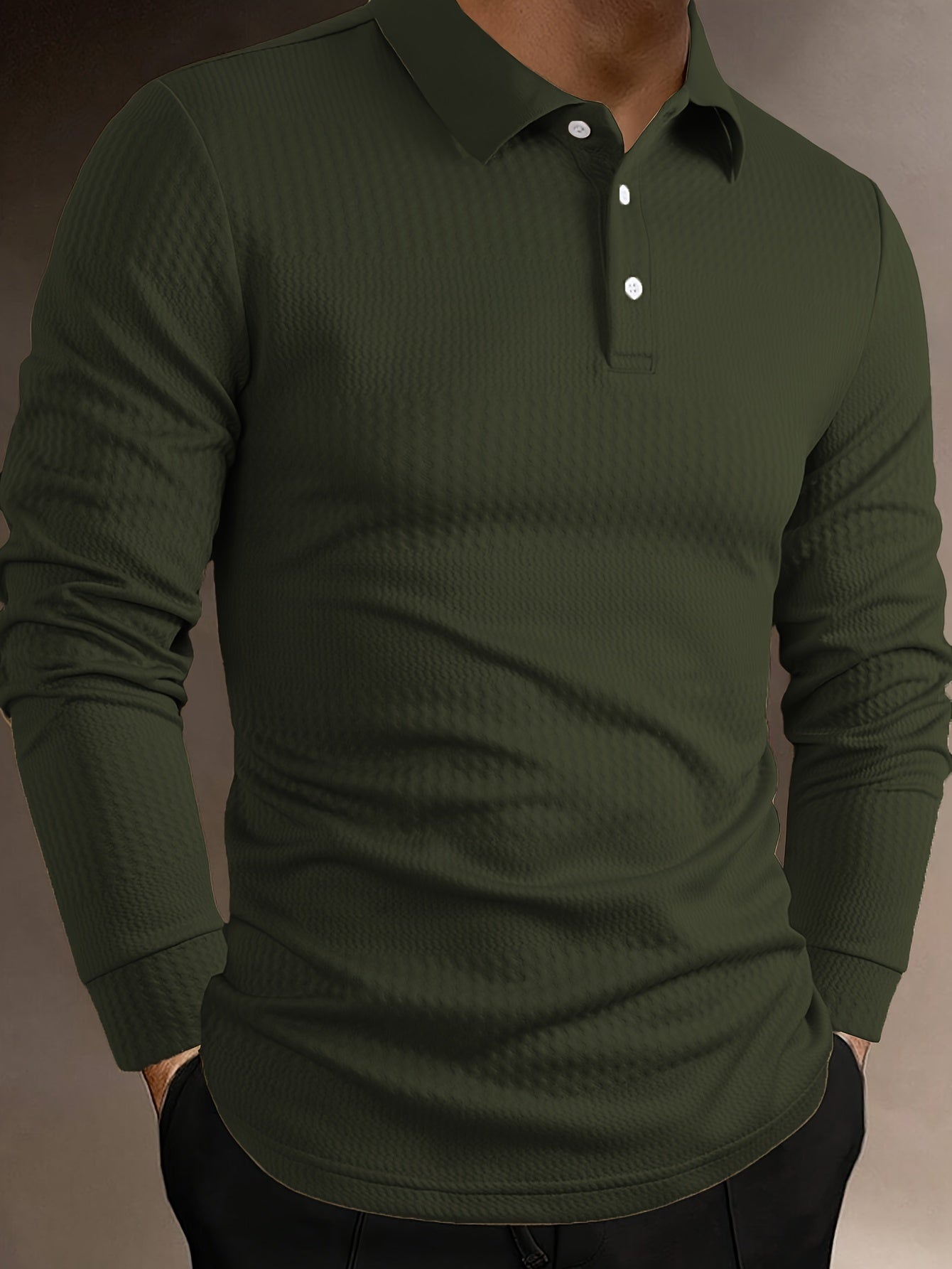 Berg-Feldt | Elegante Langärmelige Polo Texturiertes Design Stilvoll und Komfortabel