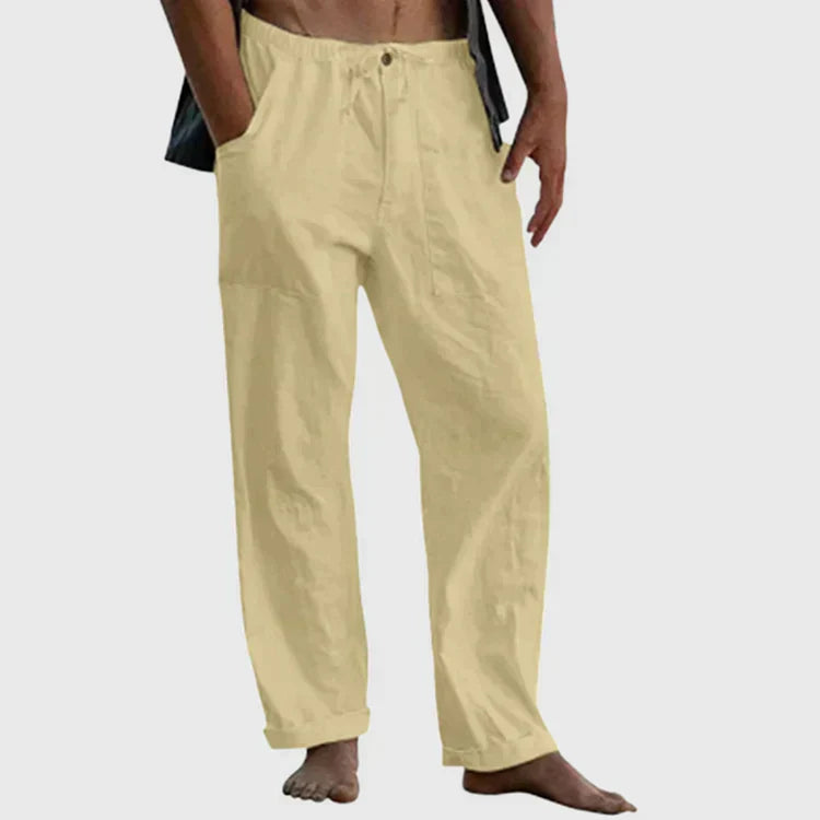 Pedro: Pantalon ample en lin pour homme avec cordon de serrage