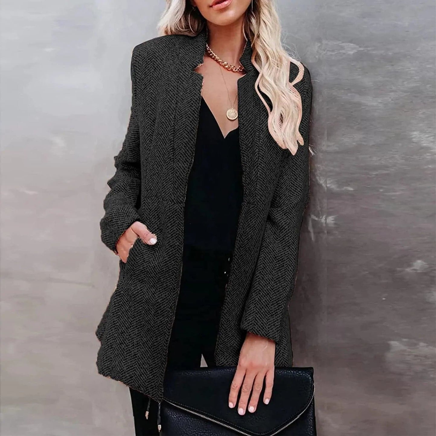 Berg-Feldt | Veste Ouverte Intemporelle en Tweed Élégance Moderne