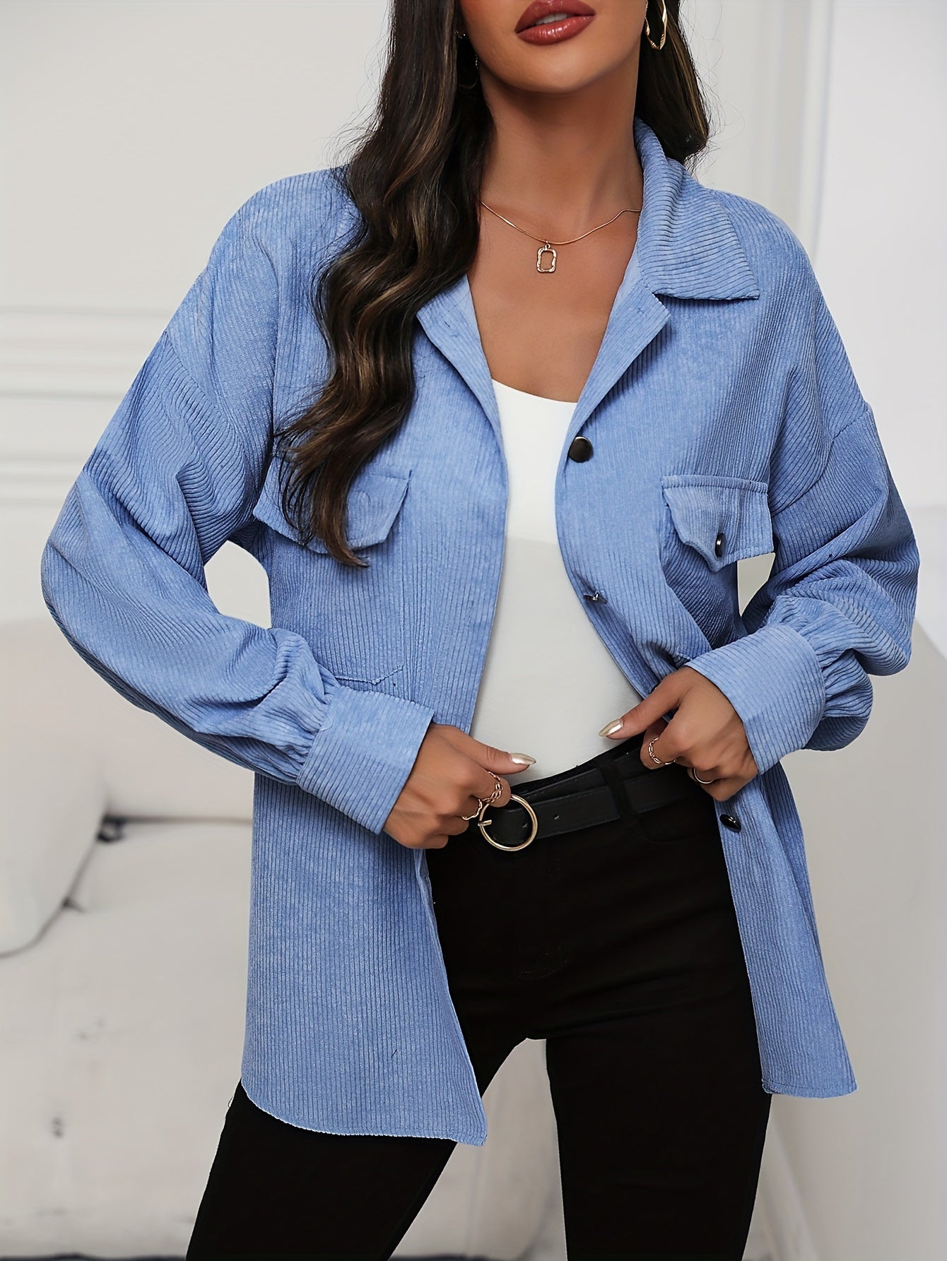 Berg-Feldt | Veste en velours côtelé doux polyester/coton Confort élégant
