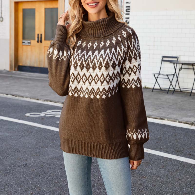 Berg-Feldt | Geometrischer Strickpullover Mit Eleganter Struktur
