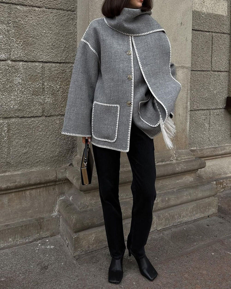 Berg-Feldt | Hepburn-Stil Wollcape Mantel