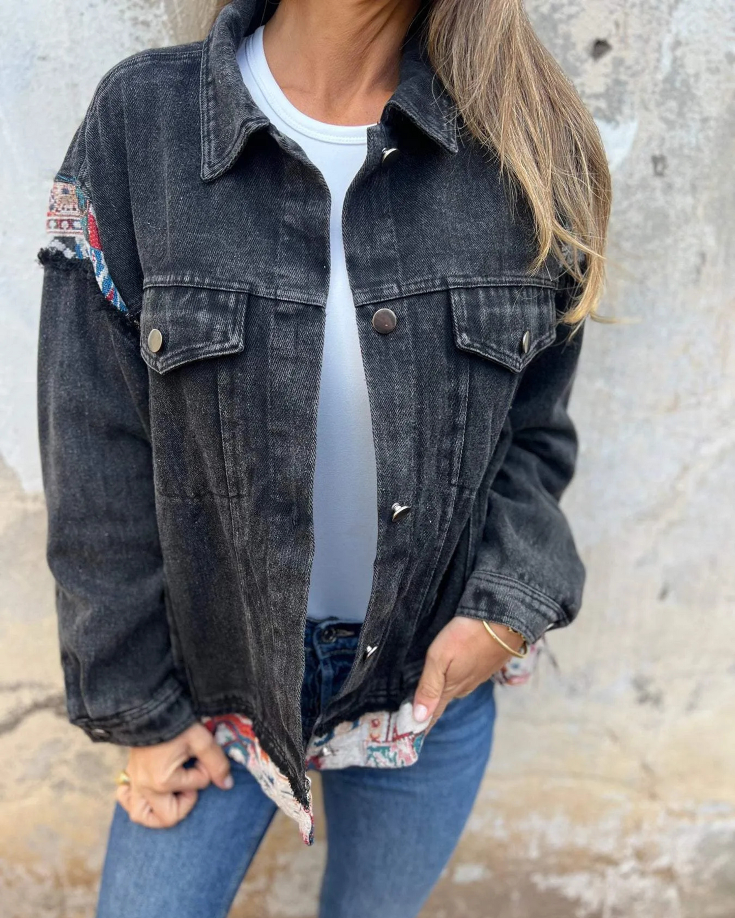 Berg-Feldt | Denim-Patchwork Freizeitjacke