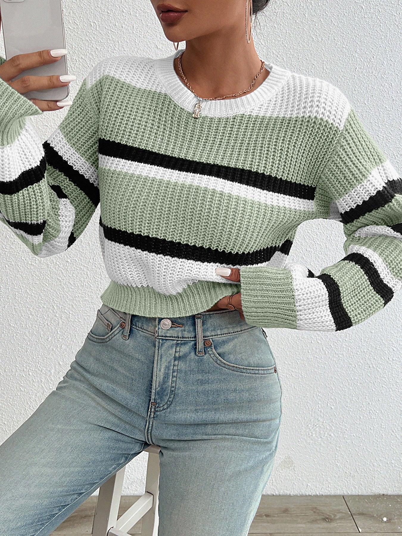 Berg-Feldt | Strickpullover mit Rundhalsauschnitt