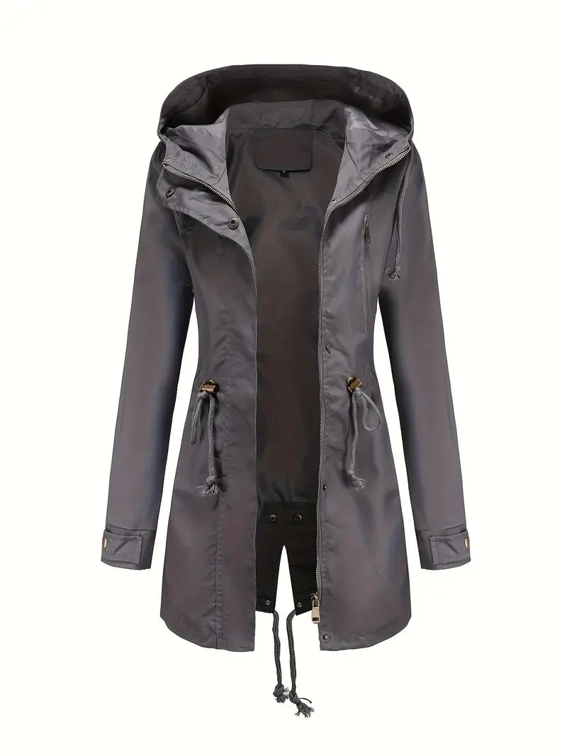 Berg-Feldt | Trench-coat imperméable à capuche à manches longues pour femme