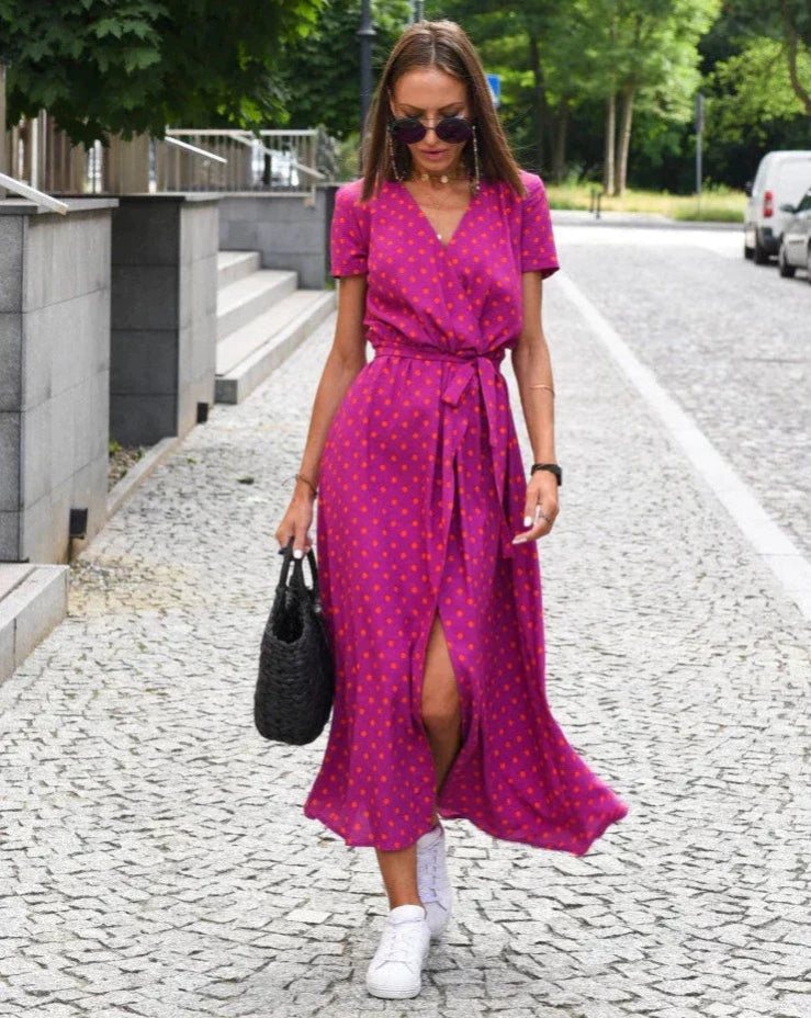 AMINAS Wickelkleid mit Print
