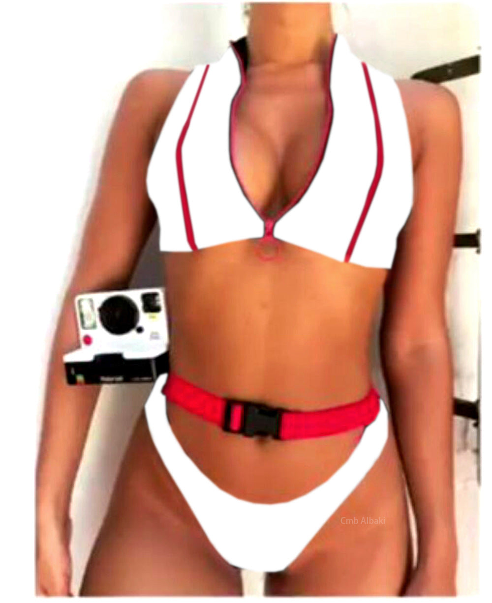 Haut de maillot de bain sportif pour femme avec col innovant et tour de taille ajustable de berg-feldt