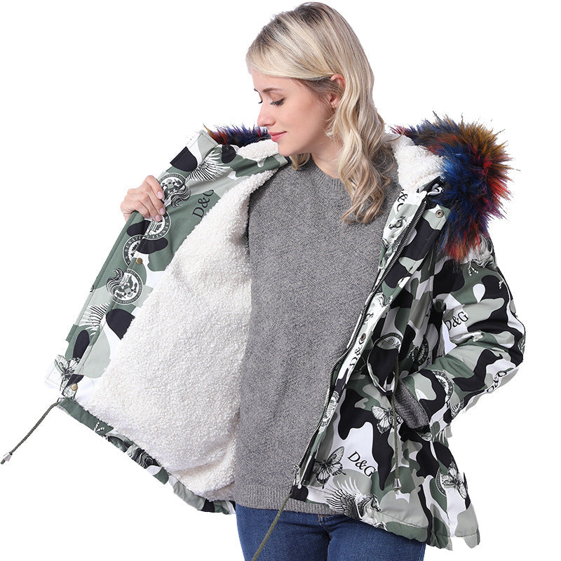 Veste d'hiver pour femme Berg-Feldt avec capuche amovible en fausse fourrure et poches pratiques