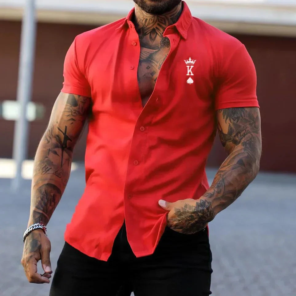 Berg-Feldt Herren Kurzarmhemd, Muscle Slim Fit
