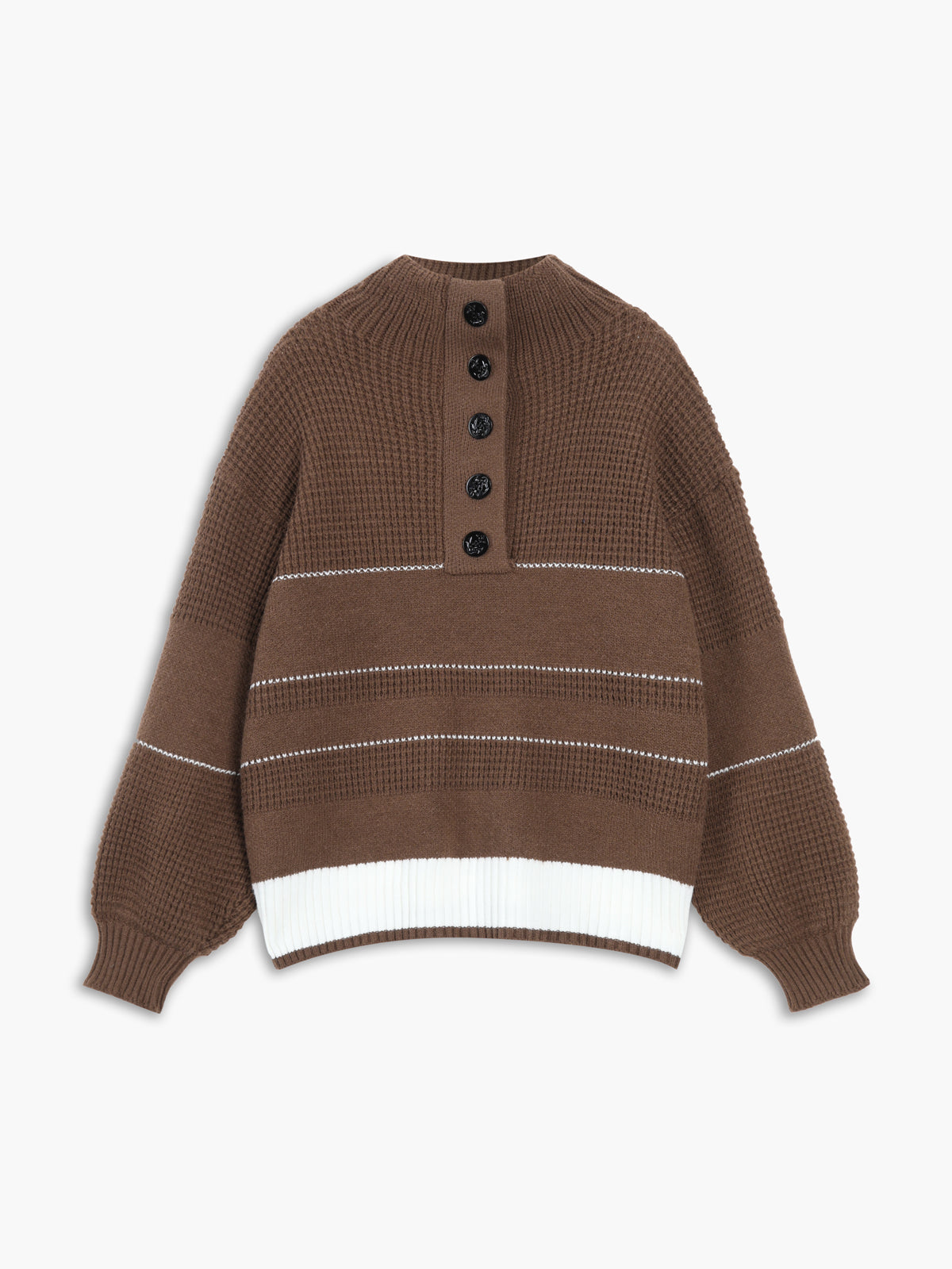 Berg-Feldt | Gestickter Pullover mit Knöpfen Baumwolle Klassisch und Komfortabel