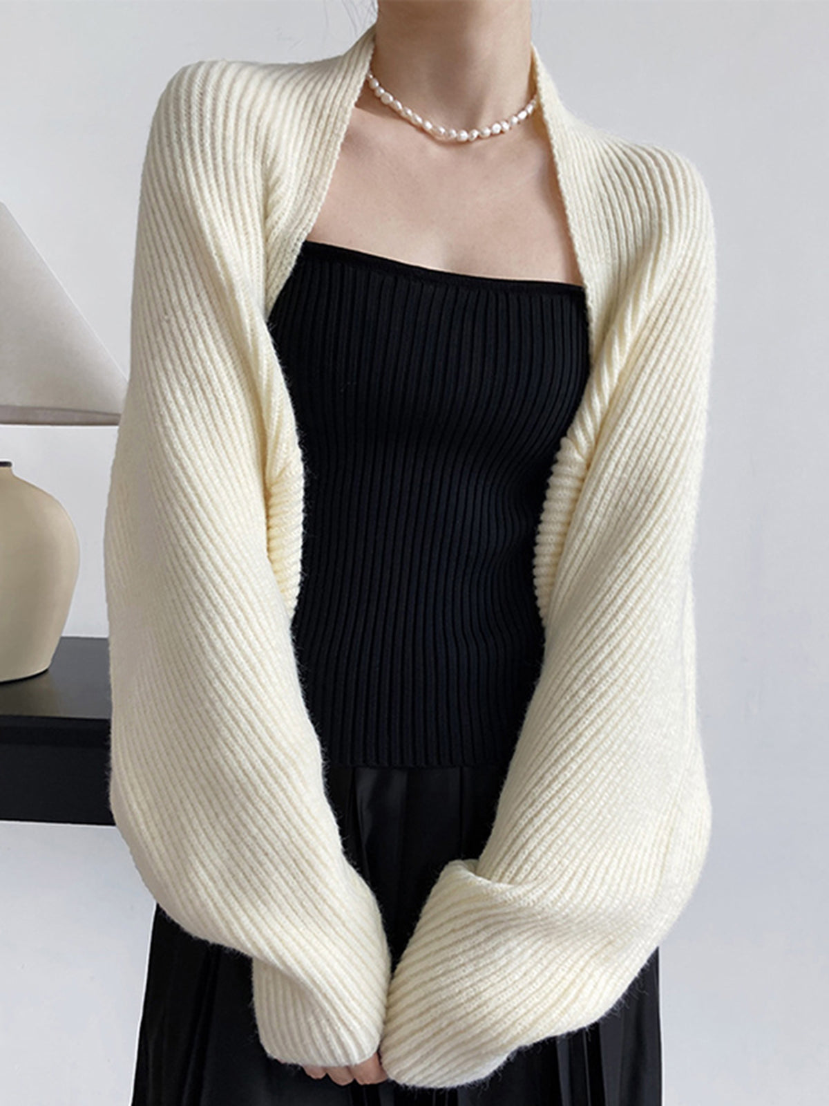 Berg-Feldt | Strick Bolero mit Langen Ärmeln Weich und Modern Perfekt für Layering