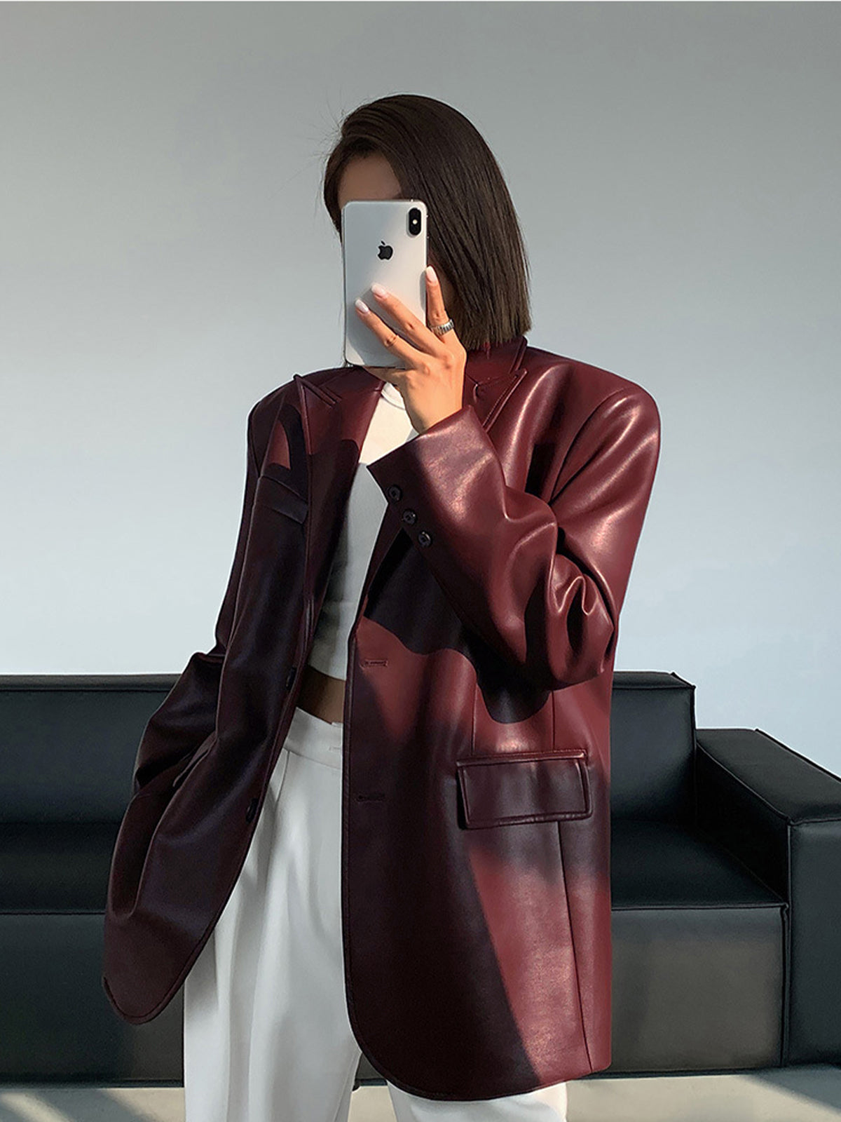 Berg-Feldt | Lederlook Blazer für Damen
