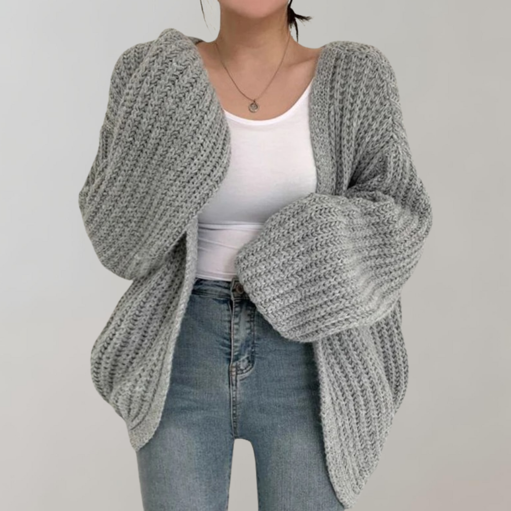 Berg-Feldt | Cardigan - Pull Long Tricot Ouvert Confortable pour Femmes