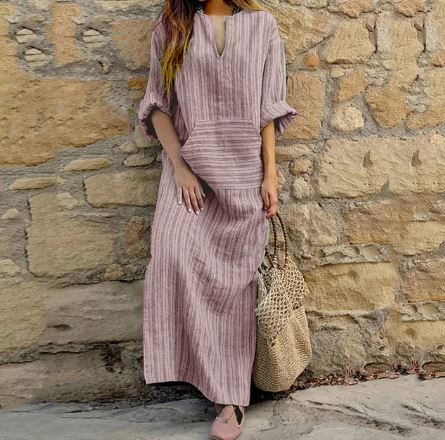 Robe Baumwolle et Lin Julia à Rayures
