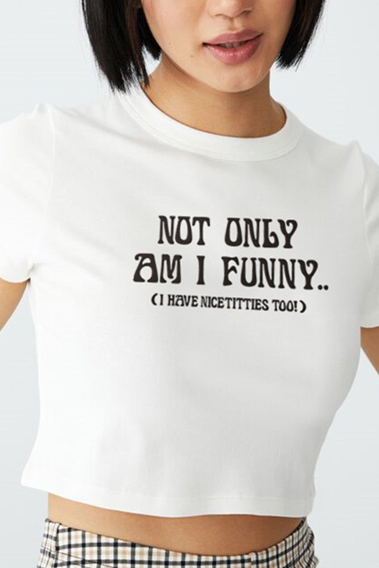 Fudus Crop Top mit Buchstabenprint