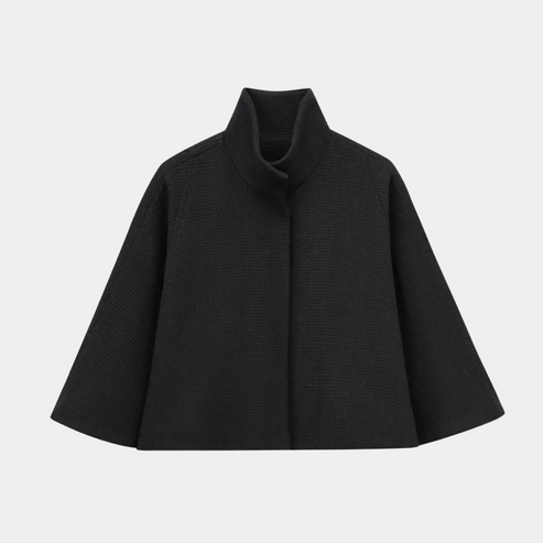 Berg-Feldt | High Neck Cape Mantel Elegante a Linien Swing Jacke