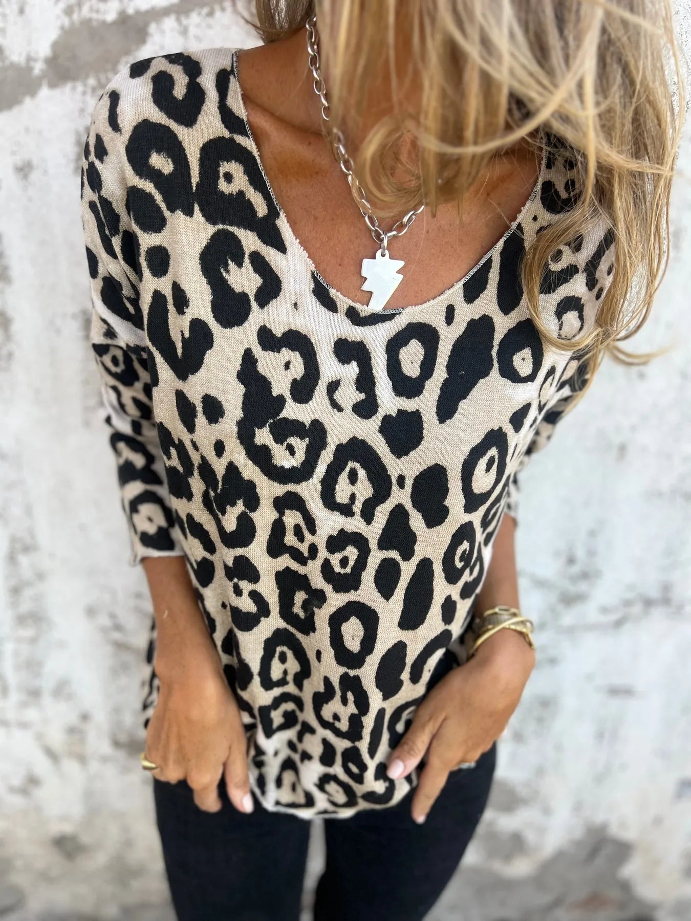Pull à imprimé animalier