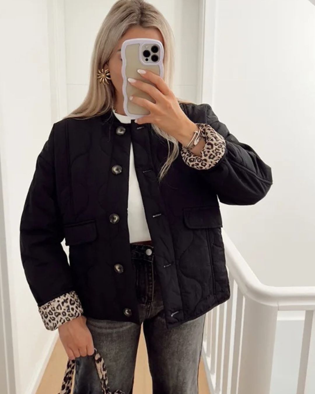 Berg-Feldt | Trendy Jacke mit Leopardenfutter