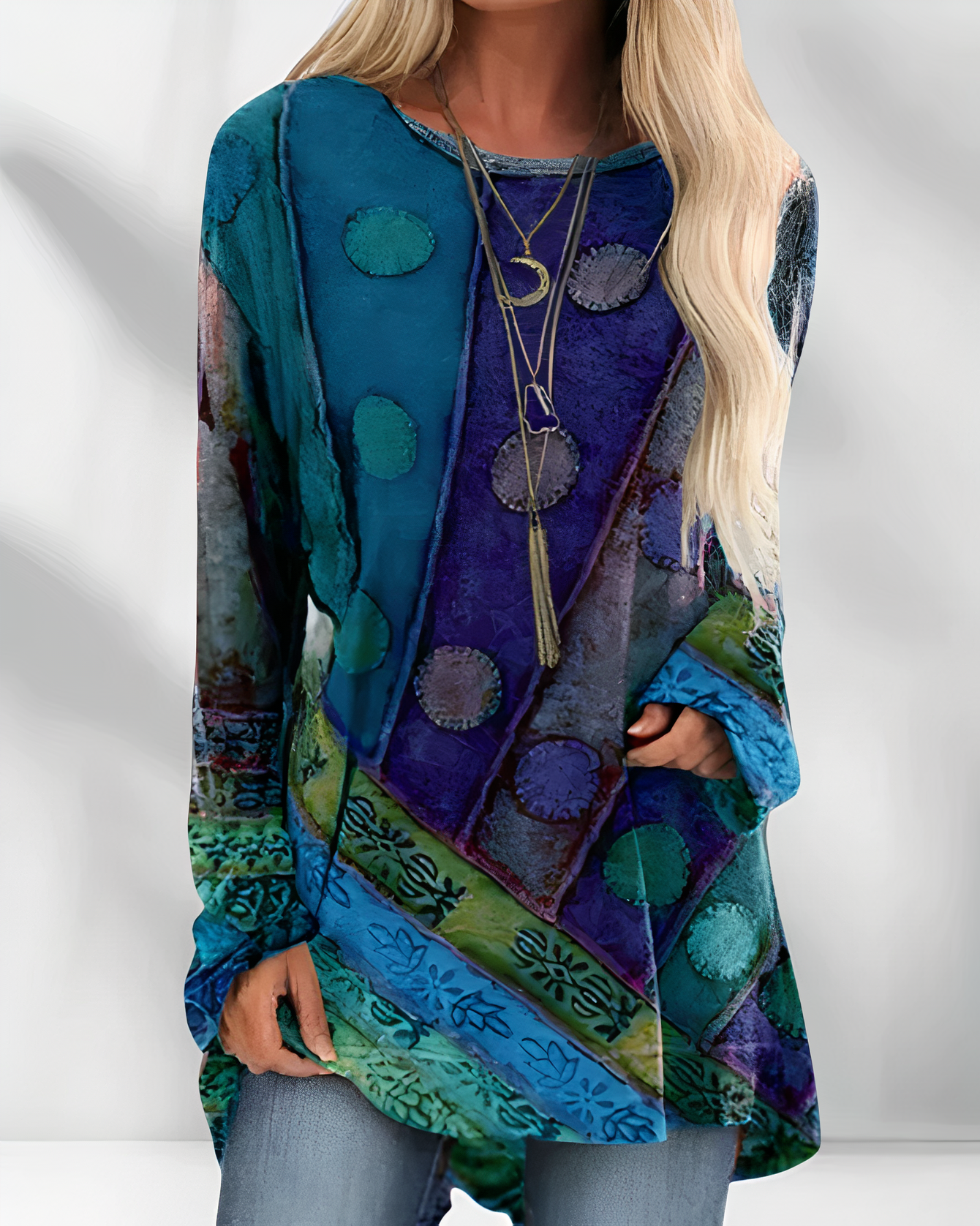 Damenbluse mit Ethno-Muster - Everly