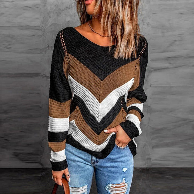 Berg-Feldt | Gestreifter Patchwork Pullover mit Modernem Look