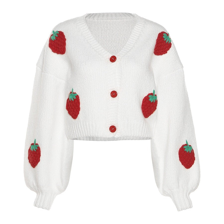 Berg-Feldt | Cardigan en tricot avec de jolies fraises