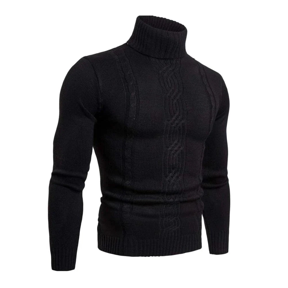 Pull en coton à col roulé et torsades - Lucian