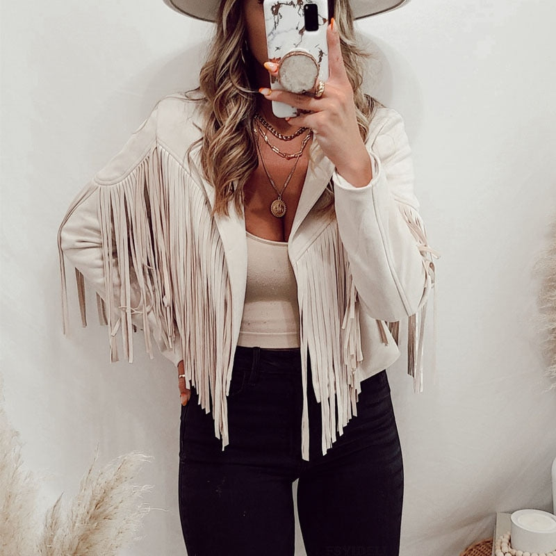 Berg-Feldt | Trendy Wildleder Damenjacke mit Fransen
