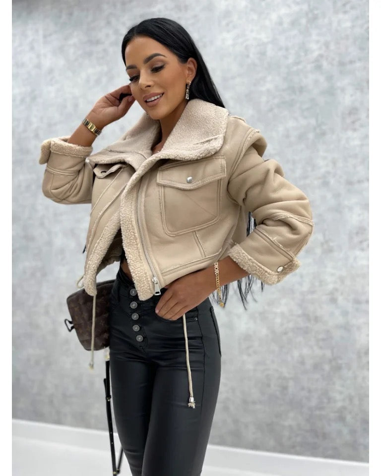 Blouson en cuir noir pour femme Xavion