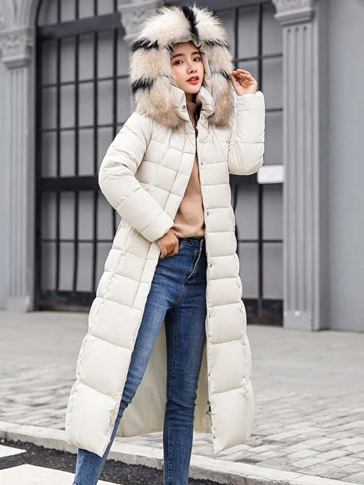 Berg-Feldt | Stylischer Lange Puffer Mantel für Damen Wintermode