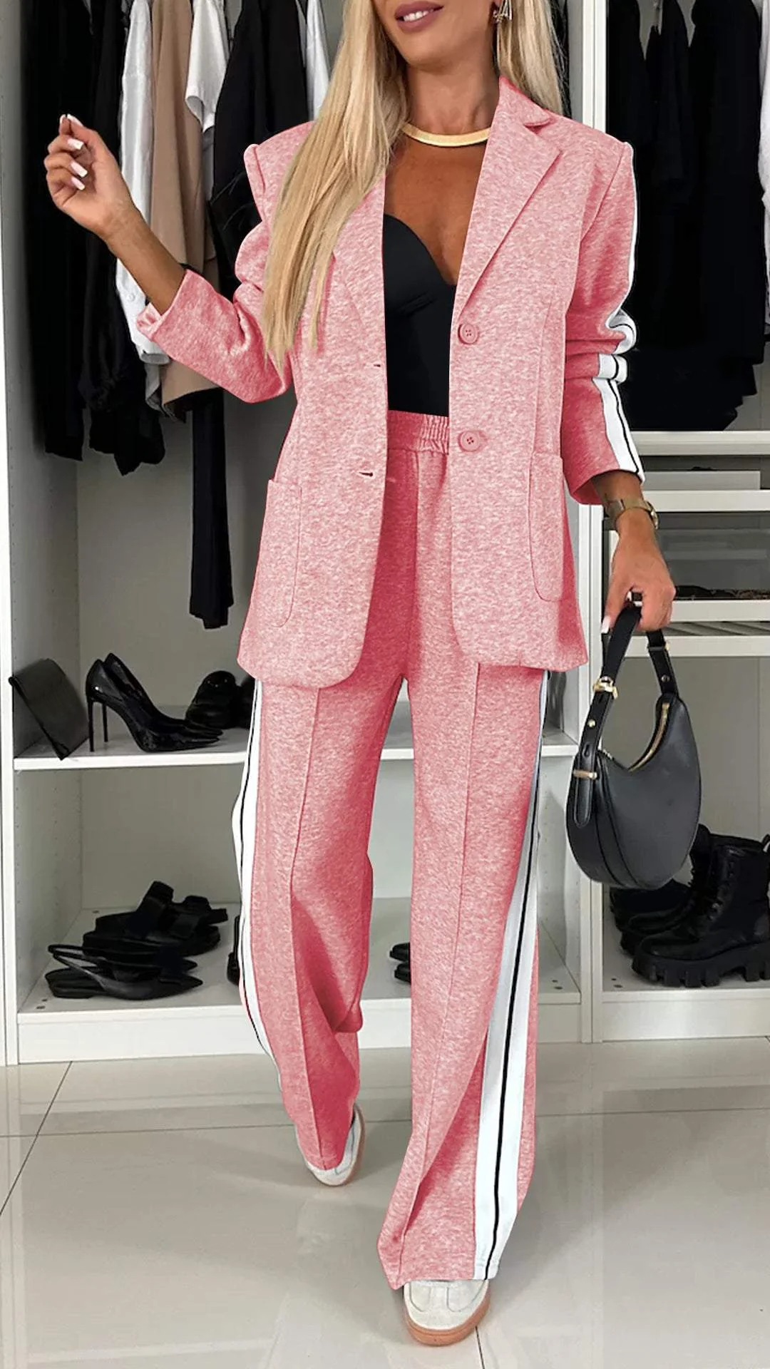 Blazer en coton à manches longues pour femme – élégant pour le travail