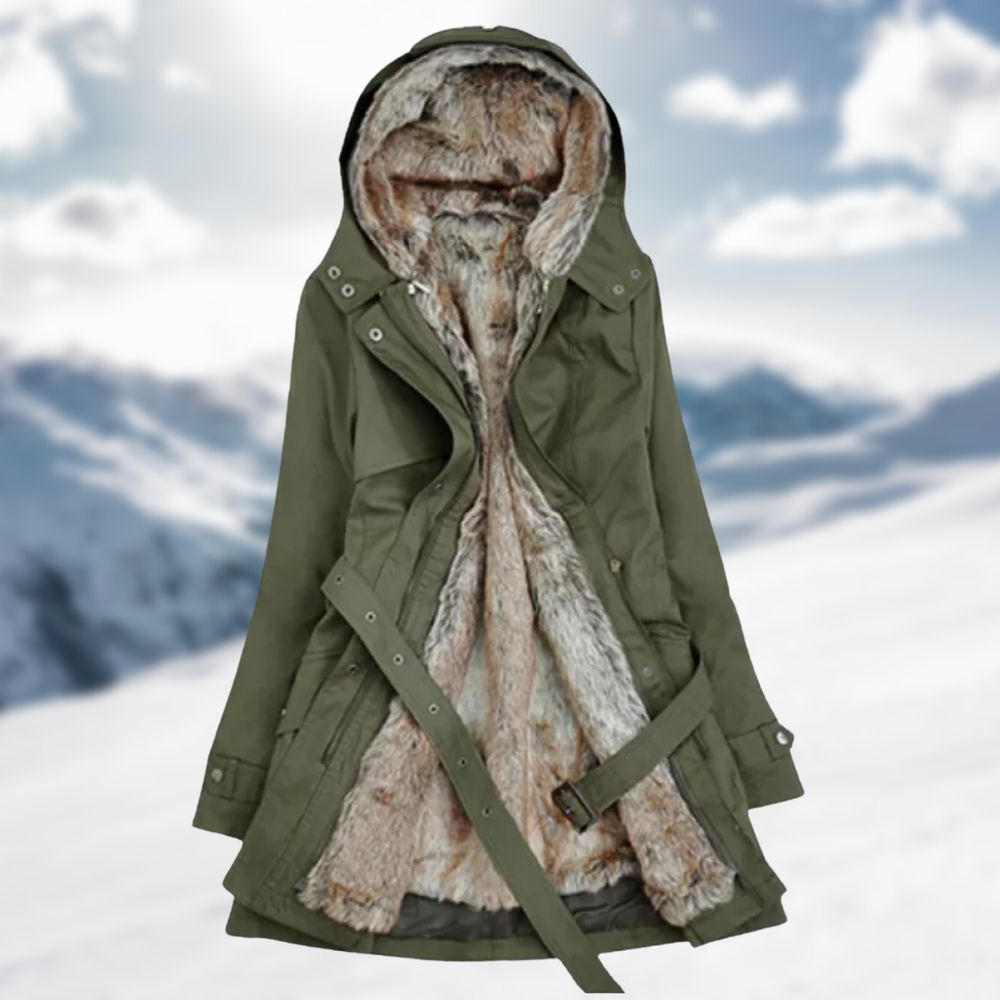 Berg-Feldt | mit Verstellbarem Bund und Kunstpelzkragen für Damen Ideal für den Winter
