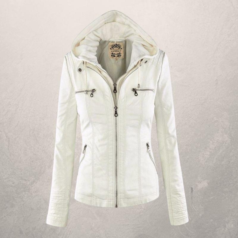 Berg-Feldt | Lederjacke - Kunstleder Slim Fit Kapuzenzip-Jacke