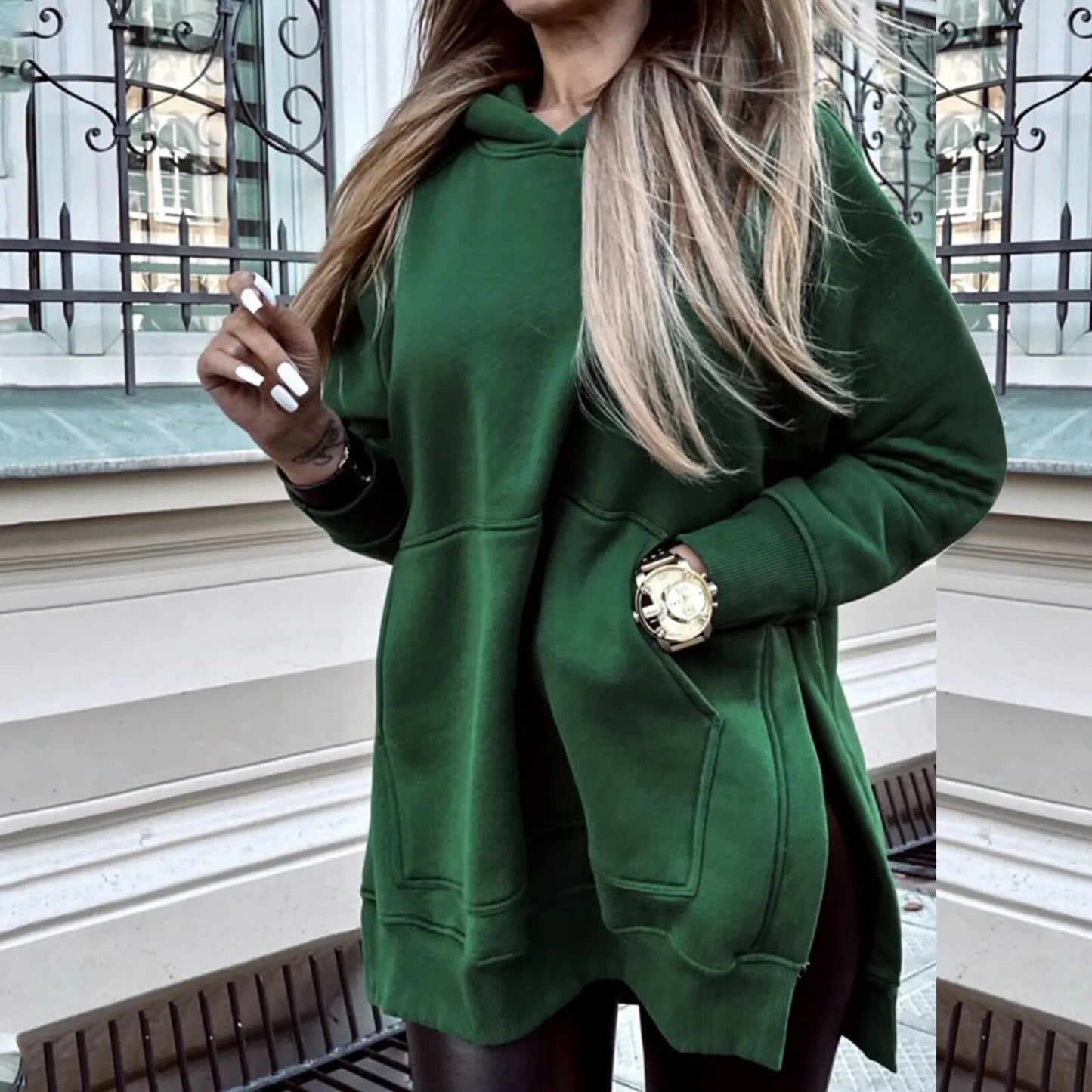 Hoodie mit Schlitz und Lockerem Schnitt - Lainey