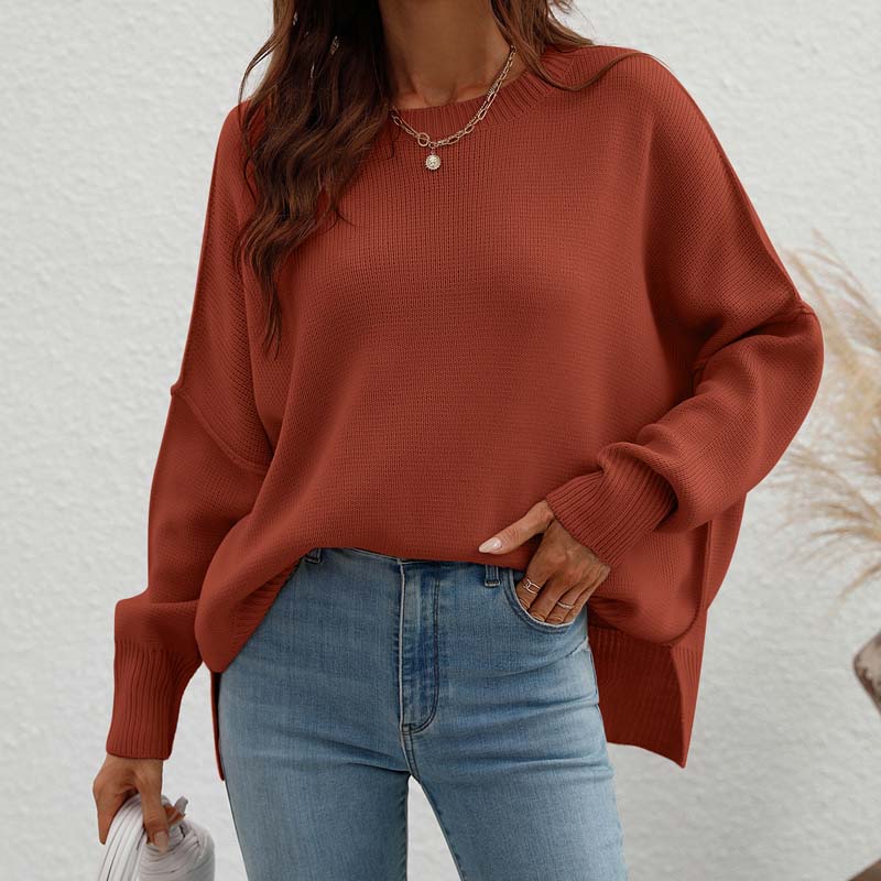Berg-Feldt | Eleganter Einfarbiger Strickpullover Für Freizeit