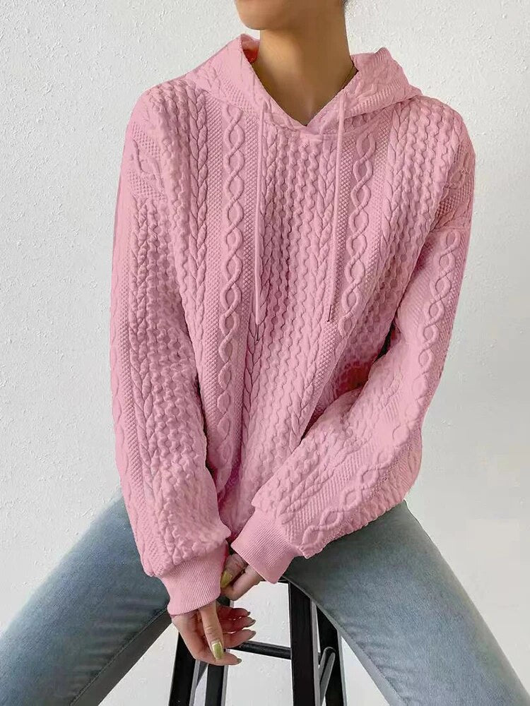 Gestrickter Winter-Kapuzenpullover Margot