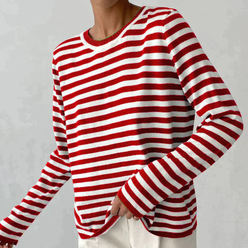 Berg-Feldt | Gestreifter Pullover mit Rundhals