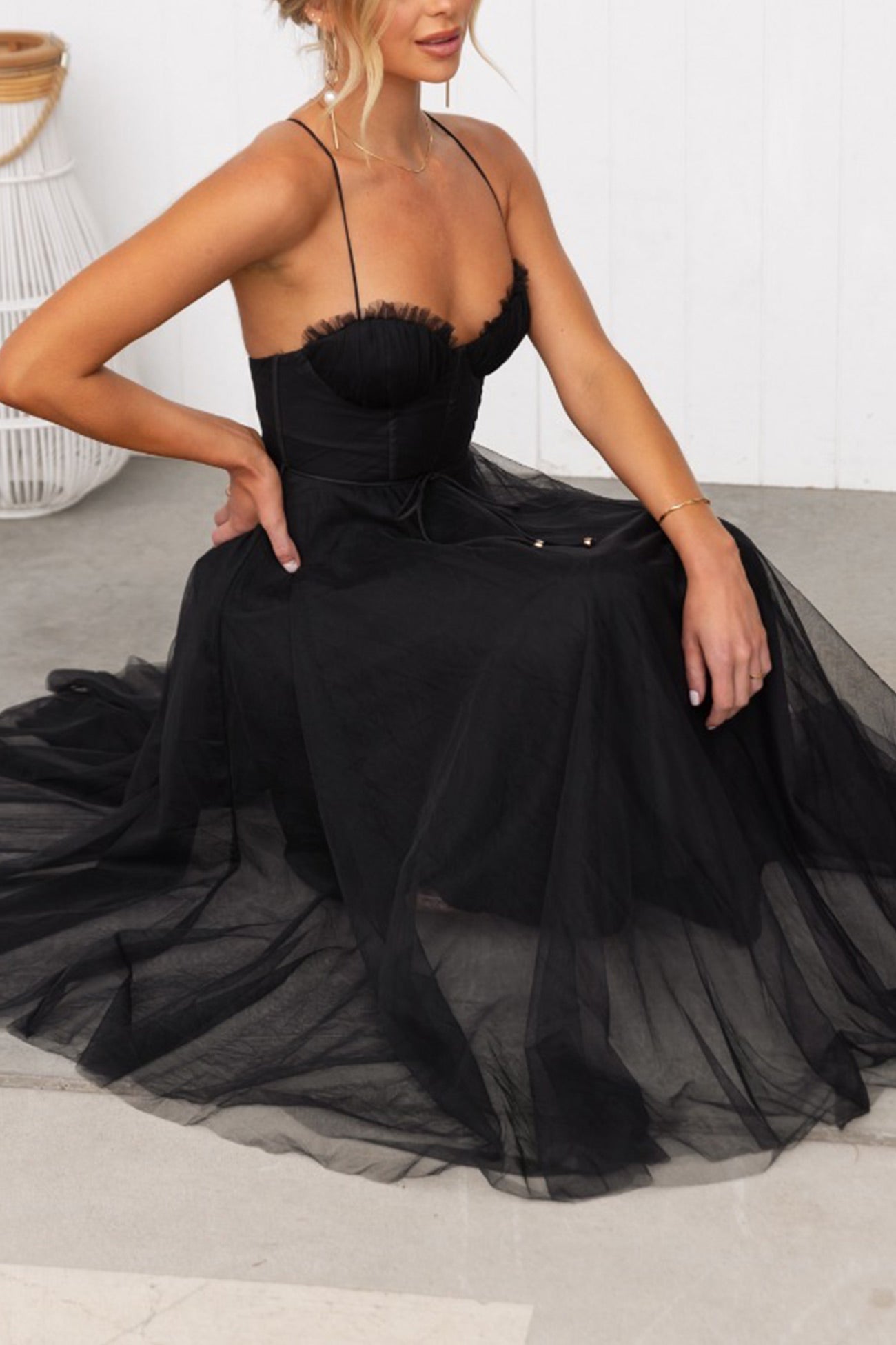 Berg-Feldt Schnür-Cami-Kleid mit Korsett