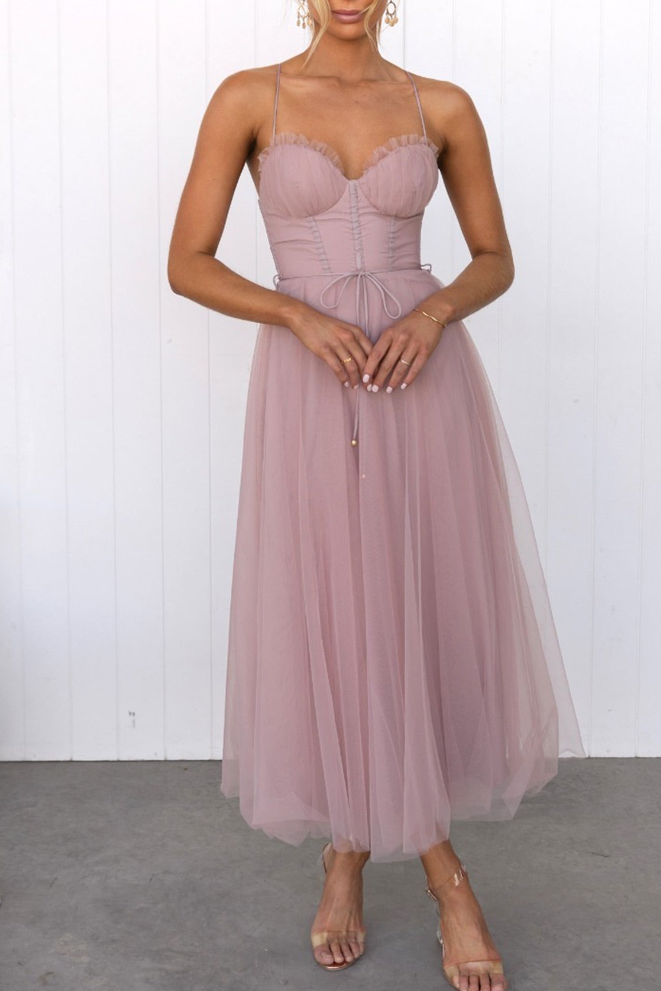 Berg-Feldt Schnür-Cami-Kleid mit Korsett