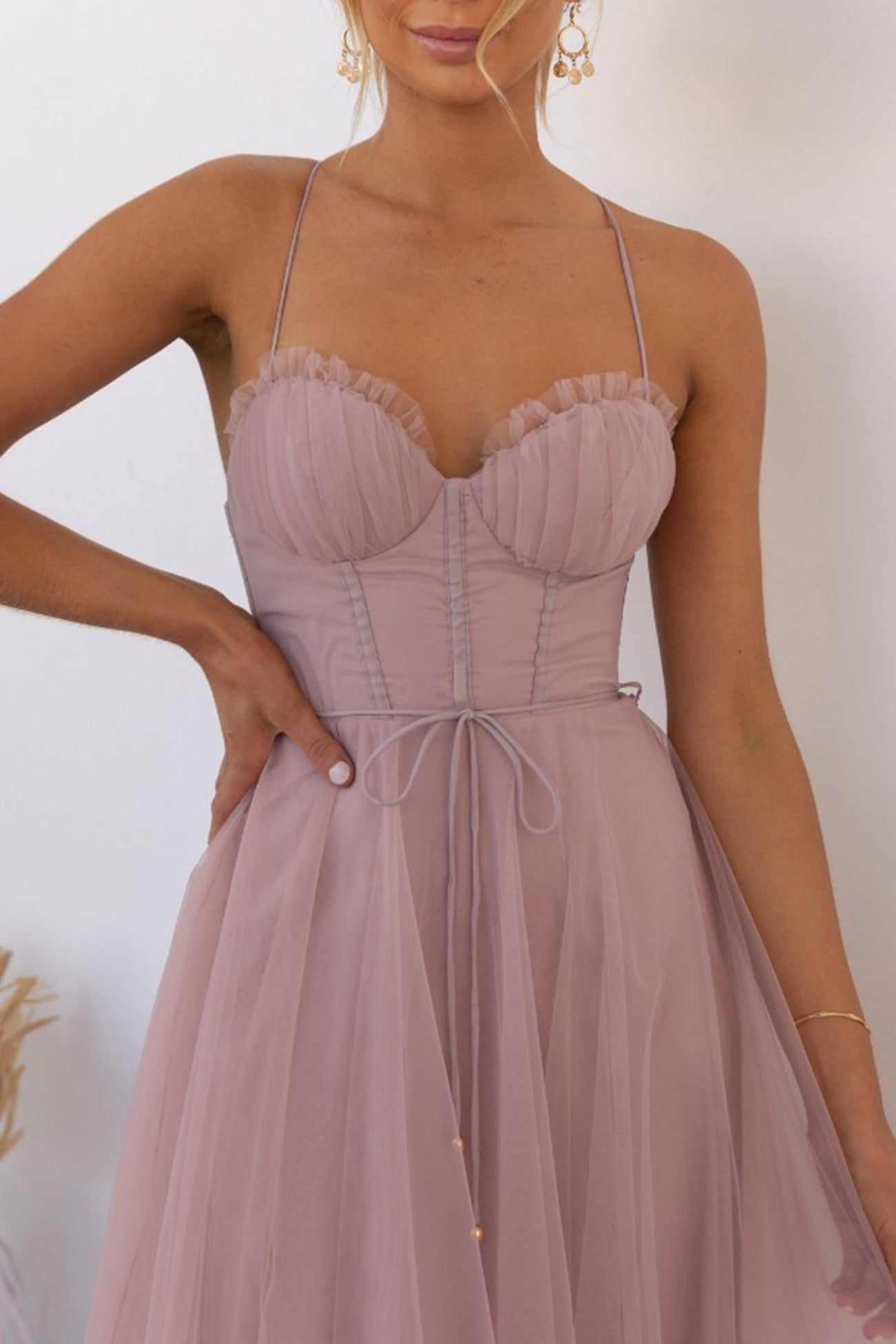Berg-Feldt Schnür-Cami-Kleid mit Korsett