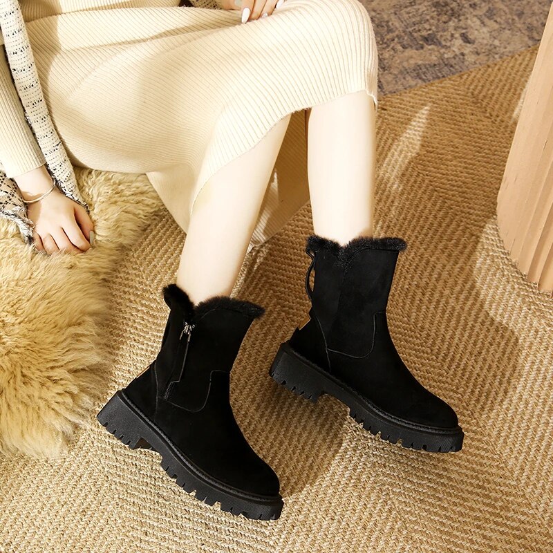 Berg-Feldt | Fell Schnee Stiefel mit Plateau Absatz