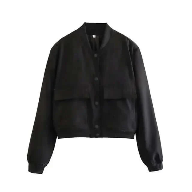 Berg-Feldt | Blouson Bomber Femme Avec Poches Couleur Unie et Style Streetwear
