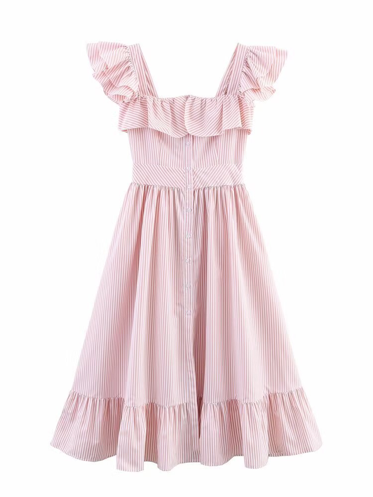 Robe mi-longue froncée boutonnée Berg-Feldt pour femme