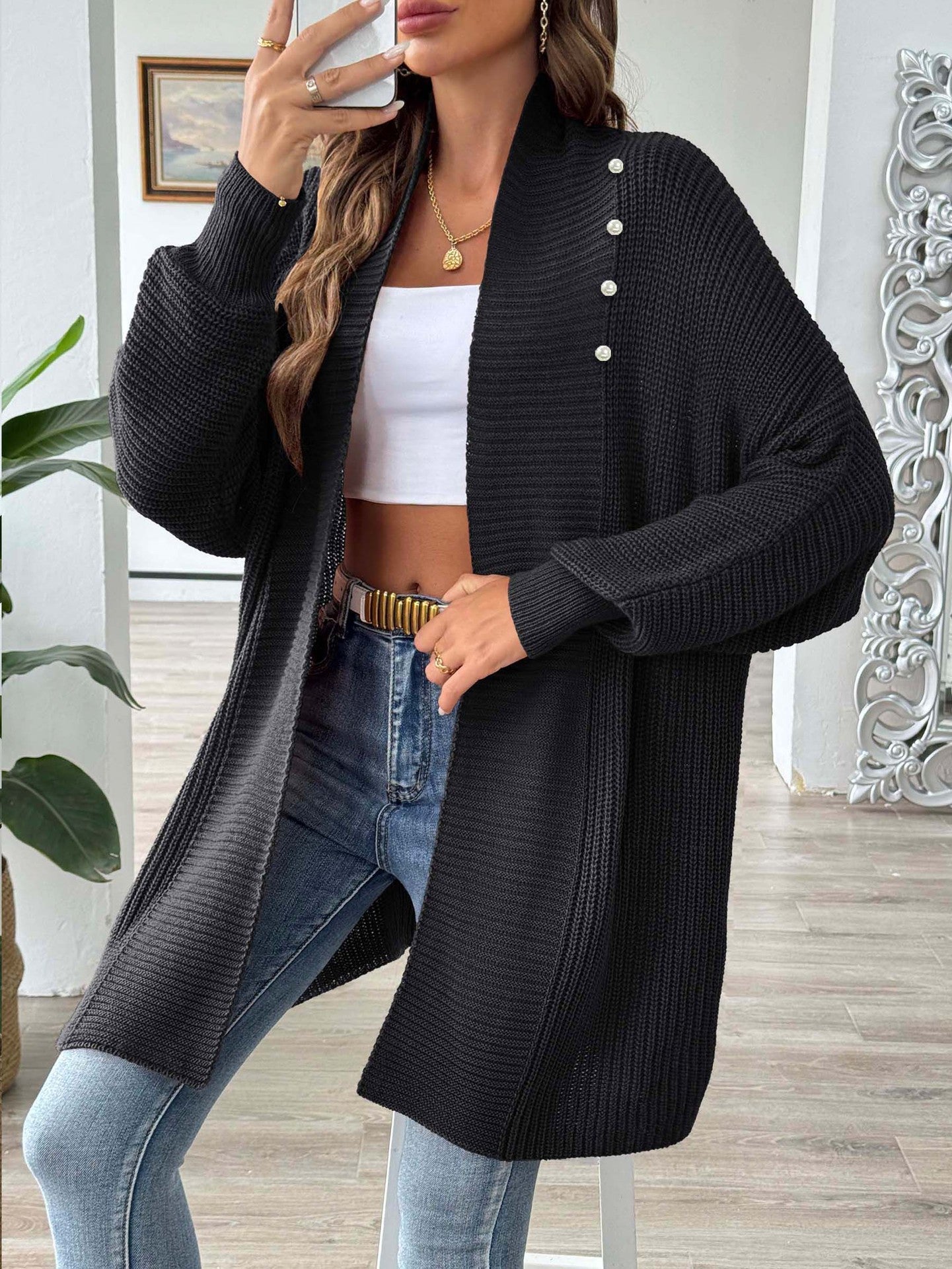 Women's Lightweight Open-Front Cardigan berg-feldt